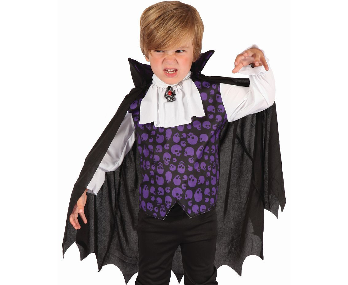 Role play-set for child Elegant Vampire (shirt with jabot, cape), size 92/104 cm